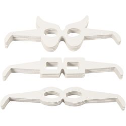 Briller, H: 4,5-10 cm, L: 32 cm, hvit, 160 stk./ 1 pk.