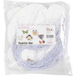 Dyremasker, H: 13-24 cm, B: 20-28 cm, 230 g, hvit, 100 stk./ 1 pk.