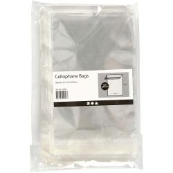 Cellofanposer, H: 12,9 cm, B: 9,7 cm, tykkelse 25 my, 200 stk./ 1 pk.