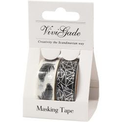 Maskeringstape, fjær og mønster - foil, B: 15 mm, 2x4 m/ 1 pk.