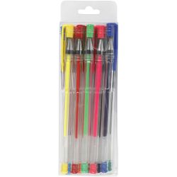 Gel kulepenn, strek 0,8 mm, ass. farger, 10 ass./ 1 pk.