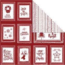 Designpapir, rammer med tekst og doodles, ark 30,5x30,5 cm, 180 g, 5 ark/ 1 pk.