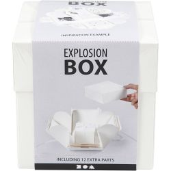 Eksplosjonseske, str. 7x7x7,5+12x12x12 cm, råhvit, 1 stk.