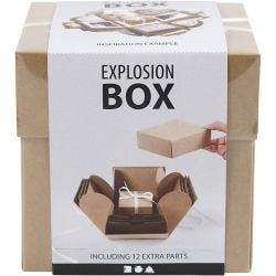 Eksplosjonseske, str. 7x7x7,5+12x12x12 cm, natur, 1 stk.