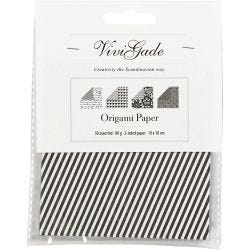 Origamipapir, str. 10x10 cm, 80 g, 50 ass. ark/ 1 pk.