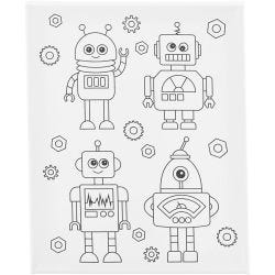 Malelerret med trykk, Roboter , D: 1,6 cm, str. 24x30 cm, 360 g, 1 stk.