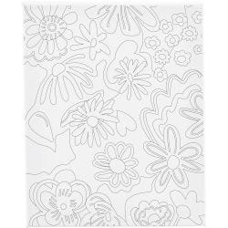 Malelerret med trykk, Blomster, D: 1,6 cm, str. 24x30 cm, 360 g, 1 stk.