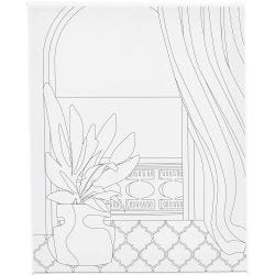 Malelerret med trykk, Vindu, D: 1,6 cm, str. 24x30 cm, 360 g, 1 stk.