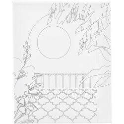 Malelerret med trykk, Solfylt balkong , D: 1,6 cm, str. 24x30 cm, 360 g, 1 stk.