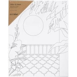 Malelerret med trykk, Solfylt balkong , D: 1,6 cm, str. 24x30 cm, 360 g, 1 stk.