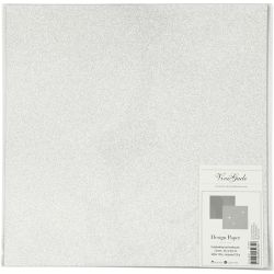 Design papier, vel 30,5x30,5 cm, 120+128 gr, zilver, 2 vel/ 1 doos