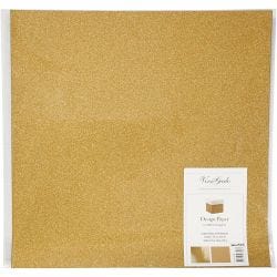 Designpapir, ark 30,5x30,5 cm, 120+128 g, gull, 2 ark/ 1 pk.