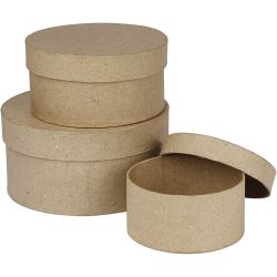 Runde Esker, H: 5+6,5+7,5 cm, dia. 10+13+16 cm, 3 stk./ 1 sett