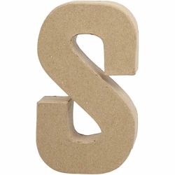 Bokstav, S, H: 20,3 cm, B: 11,4 cm, tykkelse 2,6 cm, 1 stk.