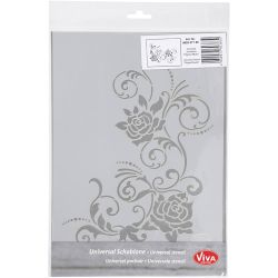 Stensil, filigree blomster, A4, ark 210x297 mm, 1 stk.