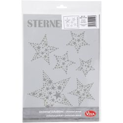 Stensil, stjerne, A4, ark 210x297 mm, 1 stk.