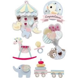3D Stickers, baby, H: 25-70 mm, B: 20-55 mm, tykkelse 7 mm, 8 stk./ 1 pk.