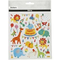 Stickers, animal orcestra, sheet 15x16,5 cm, 1 sheet