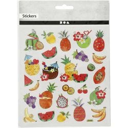 Klistremerker, eksotisk frukt, ark 15x16,5 cm, 1 ark