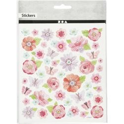 Klistremerker, vårblomster, ark 15x16,5 cm, 1 ark