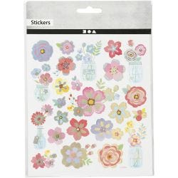 Klistremerker, vårblomster, ark 15x16,5 cm, 1 ark