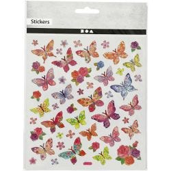 Klistremerker, sommerfugl, ark 15x16,5 cm, 1 ark