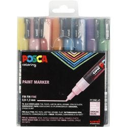Posca Tusj, nr. PC-3ML, strek 0,9-1,3 mm, glitter farger, 8 stk./ 1 pk.