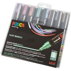 Posca Tusj, nr. PC-5M, strek 2,5 mm, medium, metallic farger, 8 stk./ 1 pk.