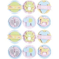3D Stickers, baby, dia. 35 mm, tykkelse 5 mm, 1 ark