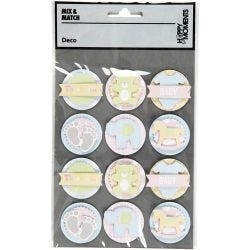 3D Stickers, baby, dia. 35 mm, tykkelse 5 mm, 1 ark