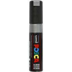 Posca Tusj, nr. PC-8K, strek 8 mm, bred, sølv, 1 stk.