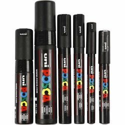 Posca Tusj, strek 0,7-15 mm, svart, 6 stk./ 1 pk.