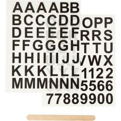 Rub on Merkelapper, bokstaver og tall, H: 17 mm, B: 17 mm, ark 12,2x15,3 cm, svart, 1 pk.
