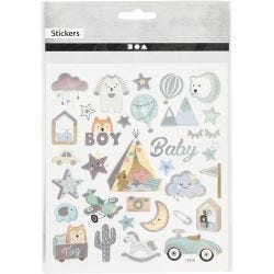 Stickers, baby boy, sheet 15x16,5 cm, 1 sheet