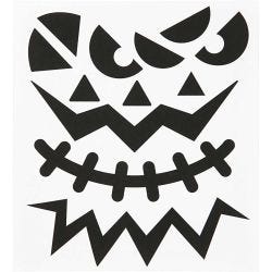Klistremerker, halloween - store ansikt, ark 15x16,5 cm, 1 ark