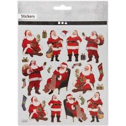 Stickers, klassieke kerstman, vel 15x16,5 cm, 1 vel