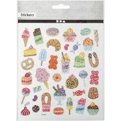 Klistremerker, godteri, ark 15x16,5 cm, 1 ark