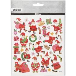 Klistremerker, Glad julenisse, ark 15x16,5 cm, 1 ark