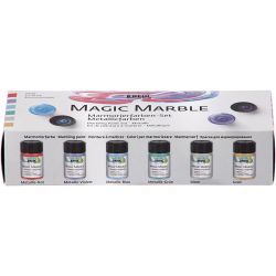Magisk marmoreringsmaling, metallic farger, 6x20 ml/ 1 pk.