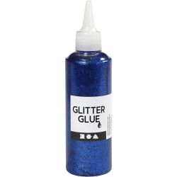Glitterlim, mørk blå, 118 ml/ 1 fl.