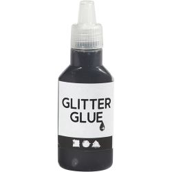Glitterlim, svart, 25 ml/ 1 fl.