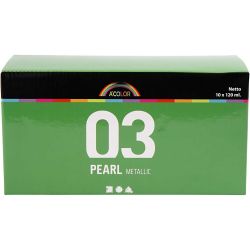 Akrylmaling Metallic, metallisk, ass. farger, 10x120 ml/ 1 pk.