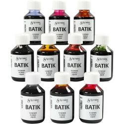 Batikkfarge, ass. farger, 10x100 ml/ 1 pk.