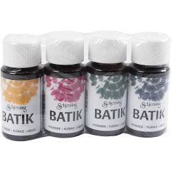 Batikkfarge, marineblå, grønn, pink, maisgul, 4x50 ml/ 1 pk.
