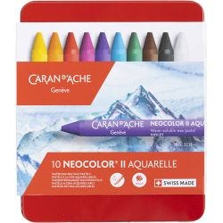 CARAN D’ACHE Neocolor II, L: 10 cm, tykkelse 8,5 mm, ass. farger, 10 stk./ 1 pk.
