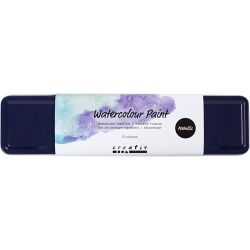 Akvarellsett, metallic farger, 12 farge/ 1 pk.