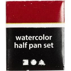 Art Akvarellfarger, ½-pan, str. 10x15x20 mm, mørk rød, 1 stk.