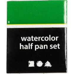 Art Akvarellfarger, ½-pan, str. 10x15x20 mm, klar grønn, 1 stk.