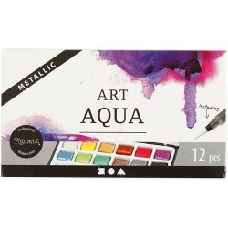 Art Akvarellfarger, metallic farger, 12 farge/ 1 pk.