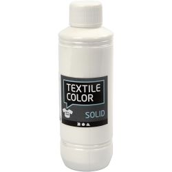Tekstilfarge, dekkende, hvit, 250 ml/ 1 fl.